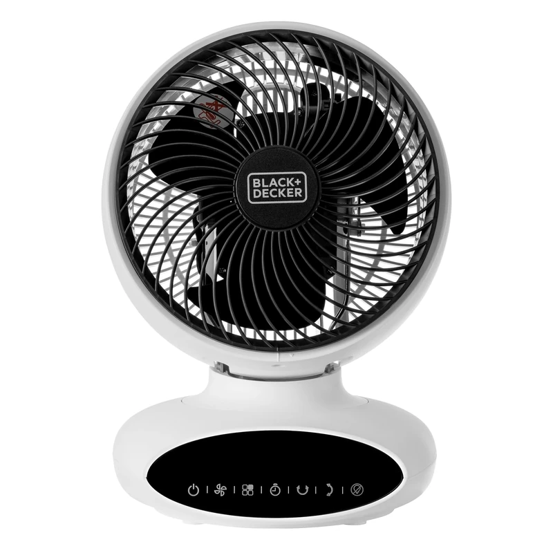 BLACK+DECKER BXFD52009GB 9” Air Circulation Desk Fan with 5 Speeds, Automatic 360° Oscillation, White