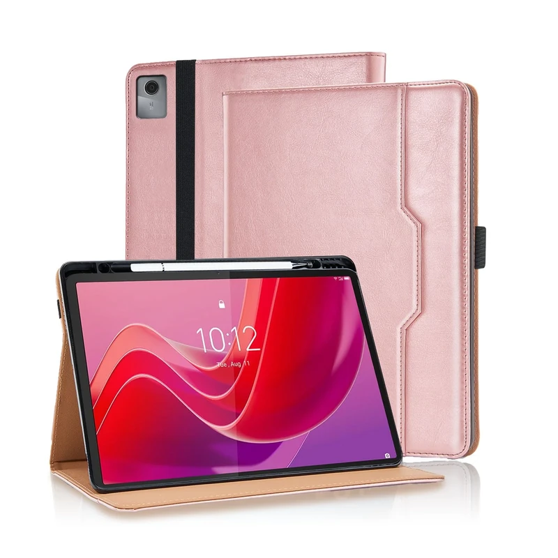 Vkooer Case for Lenovo Tab M11 11 inch 2024 (TB-330FU /331FC) with Pencil Holder PU Leather Folio Cover with Auto Sleep/Wake Multi Angle Stand - Rose gold