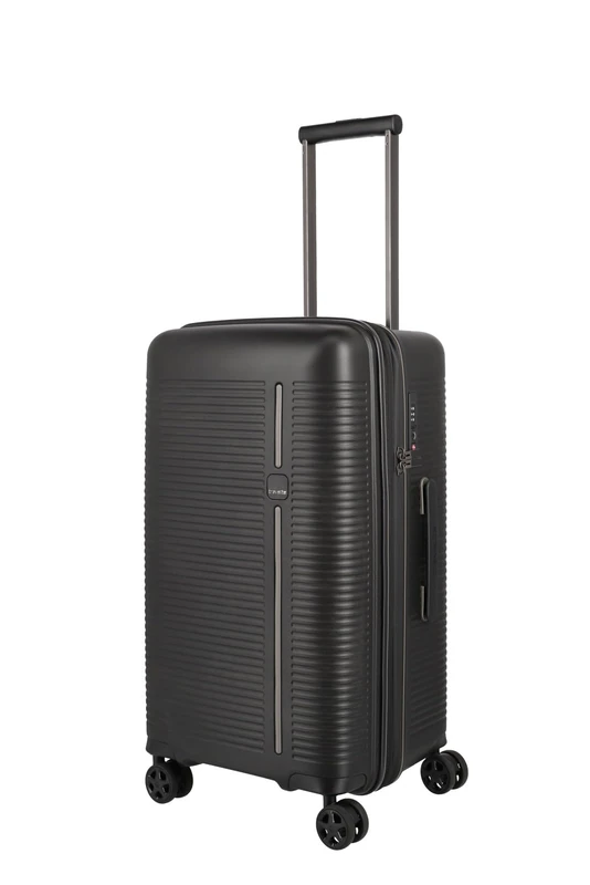 travelite 4-wheel hard shell suitcase medium 74 liters, Trunk suitcase, luggage series ROOMER: hard shell trolley with expansion fold + TSA combination lock, 66 cm (no bulky luggage)