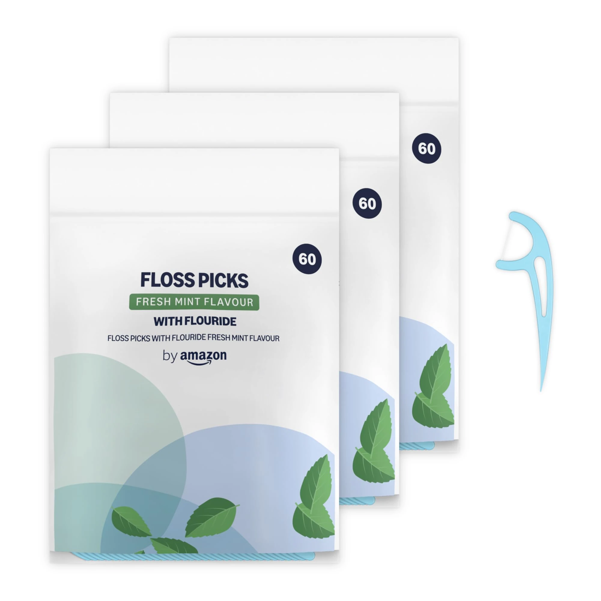 By Amazon Floss Picks Mint 180pcs – 3 Packs of 60pcs
