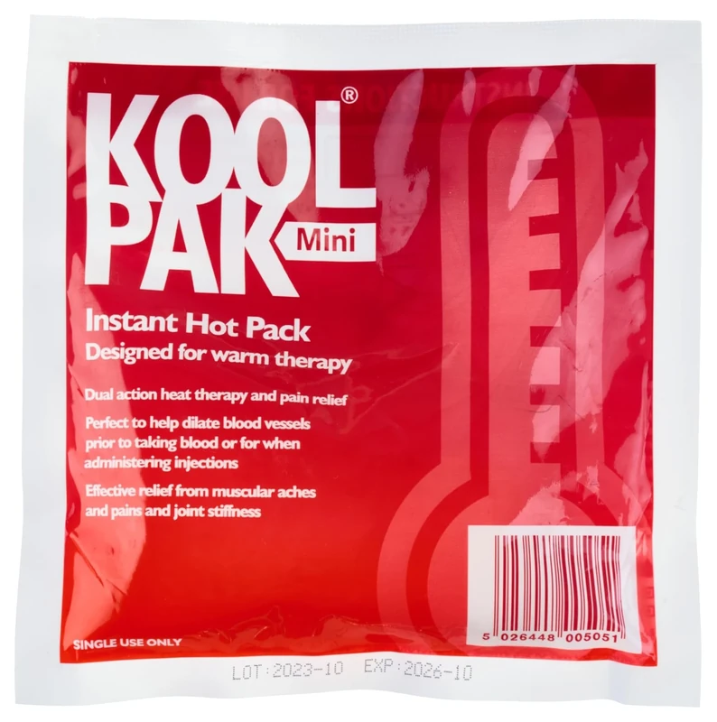 Koolpak Instant Hot Pack Mini - 15 x 15cm - Pack of 60