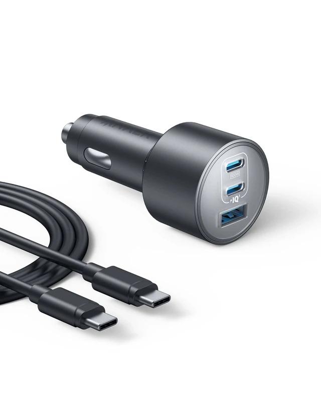 Car Charger, Anker 167.5W Max 3-Port Car Charger Adapter, USB-C Car Adapter for MacBook Pro/Air, iPhone 16/15 Series, Samsung S24/S23, iPad, AirPods, MP3 Player, and More (USB-C to C Cable Included)