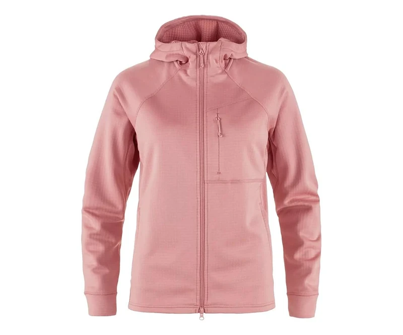 FJALLRAVEN 14600184-300 Abisko Grid Fleece Hoodie W Sweatshirt Women's Dusty Rose Size S