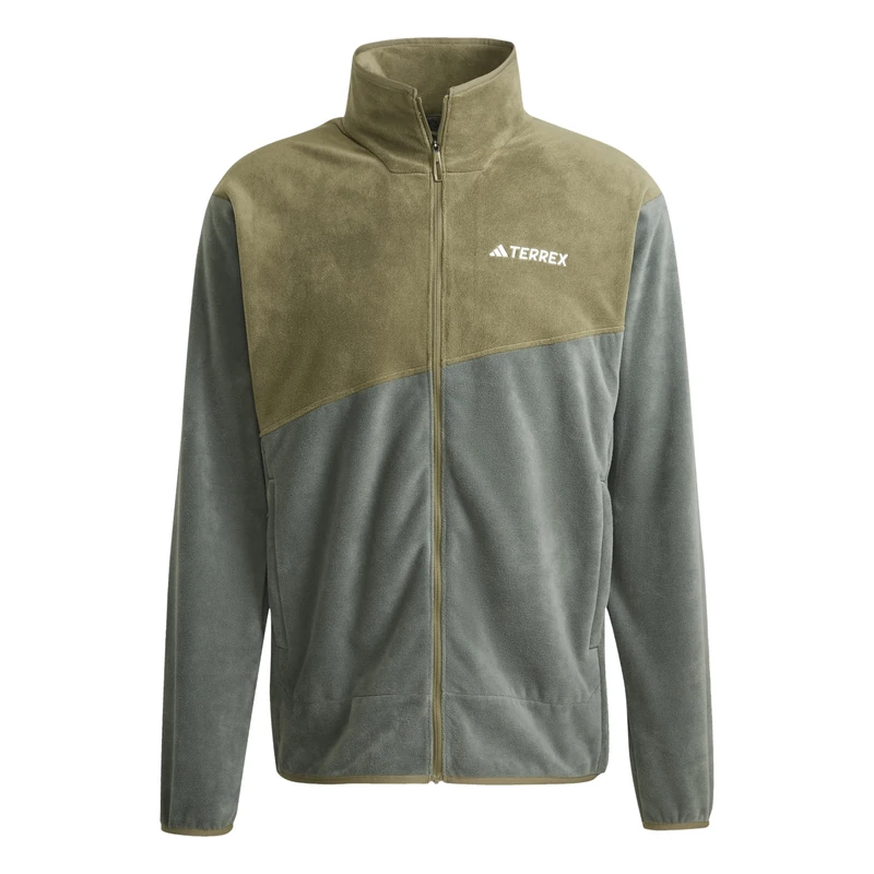 adidas Men's Terrex Multi Full Zip Fleece Jacket, Legend Ivy/Olive Strata, S