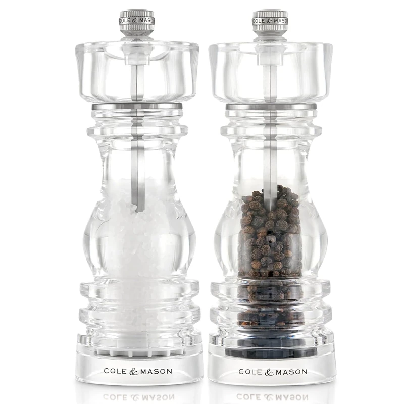 Cole & Mason Acrylic London Salt and Pepper Grinder Set 18cm Gift Set