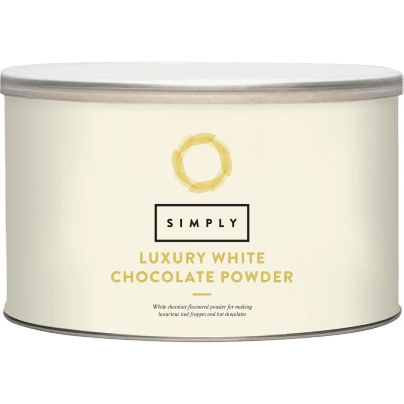 Simply Luxury White Hot Chocolate, Hot Chocolate Powder for Smooth & Creamy Beverage, Suitable for Vegetarians, Halal & Nut-Free, 1kg