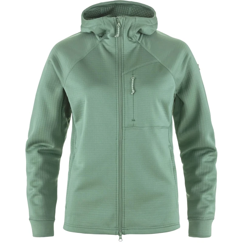 FJALLRAVEN 14600184-614 Abisko Grid Fleece Hoodie W Sweatshirt Women's Patina Green Size M