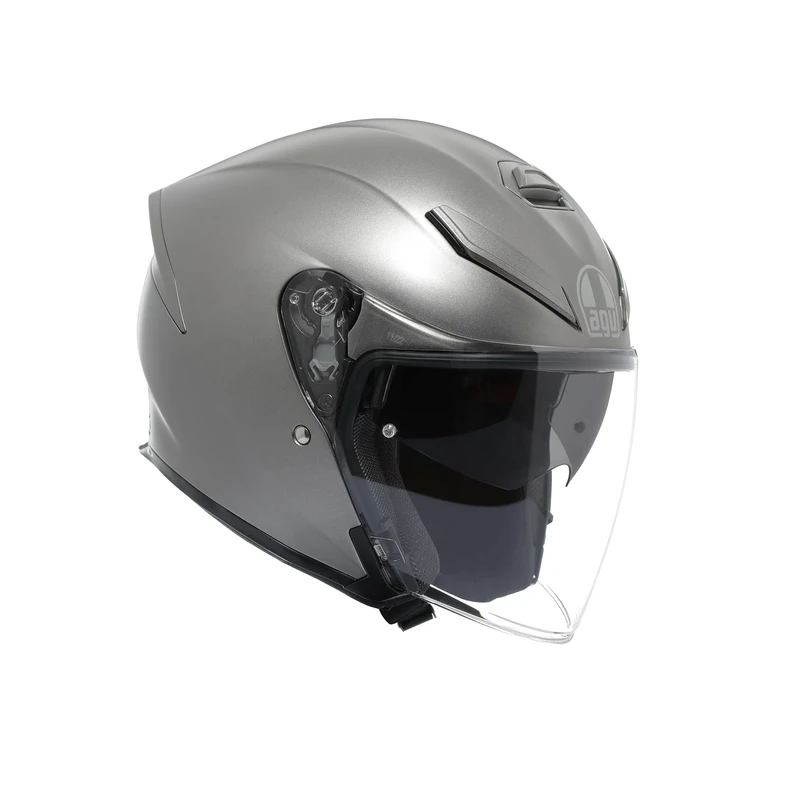 AGV - K5 JET EVO E2206, Jet Unisex Motorbike Helmet, Carbon and Glass Fibre Open Face Motorcycle Helmet, with Scratch Resistant and Anti-UV Visor, Matt Luna Grey, XL