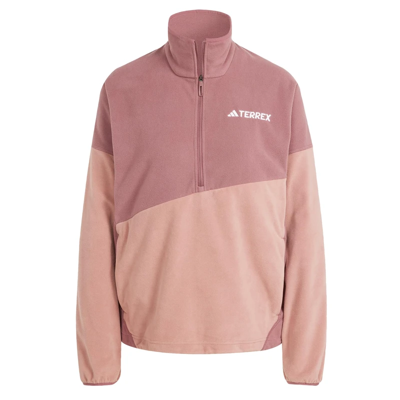 adidas Women's Terrex Multi CLIMAWARM Fleece Anorak, Burgundy/Warm Clay, XXL