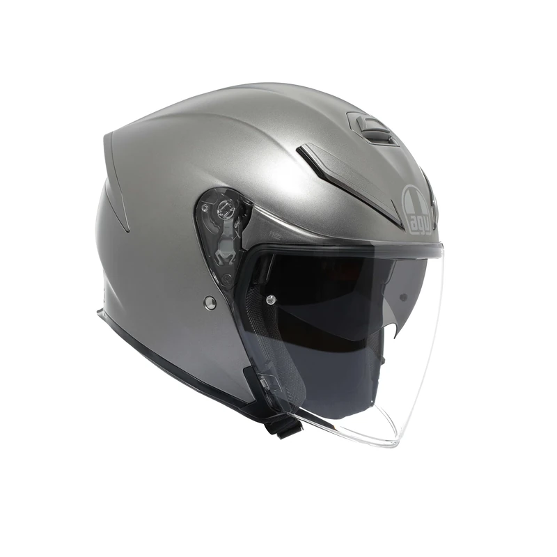 AGV - K5 JET EVO E2206, Jet Unisex Motorbike Helmet, Carbon and Glass Fibre Open Face Motorcycle Helmet, with Scratch Resistant and Anti-UV Visor, Matt Luna Grey, L - Image 1