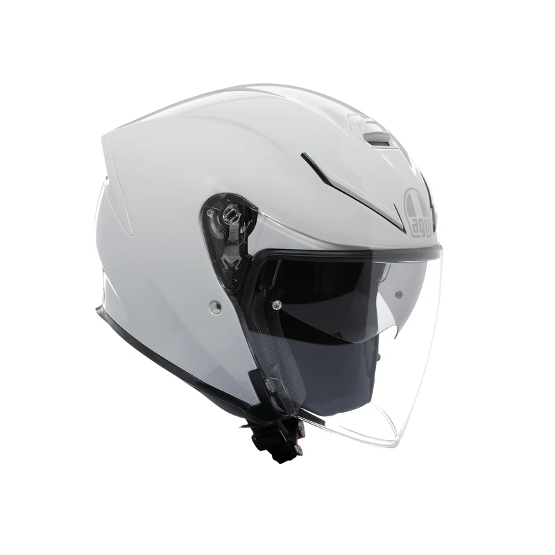 AGV - K5 JET EVO E2206, Jet Unisex Motorbike Helmet, Carbon and Glass Fibre Open Face Motorcycle Helmet, with Scratch Resistant and Anti-UV Visor, Stelvio White, M