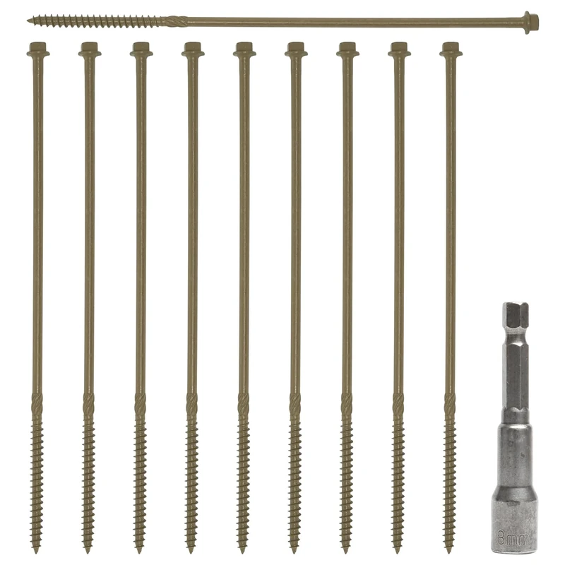 Woodside Hex Head Exterior Decking/Landscaping Sleeper Bed Fixing Screws, 6.7mm x 150/200/250mm, Pack of 50-250mm