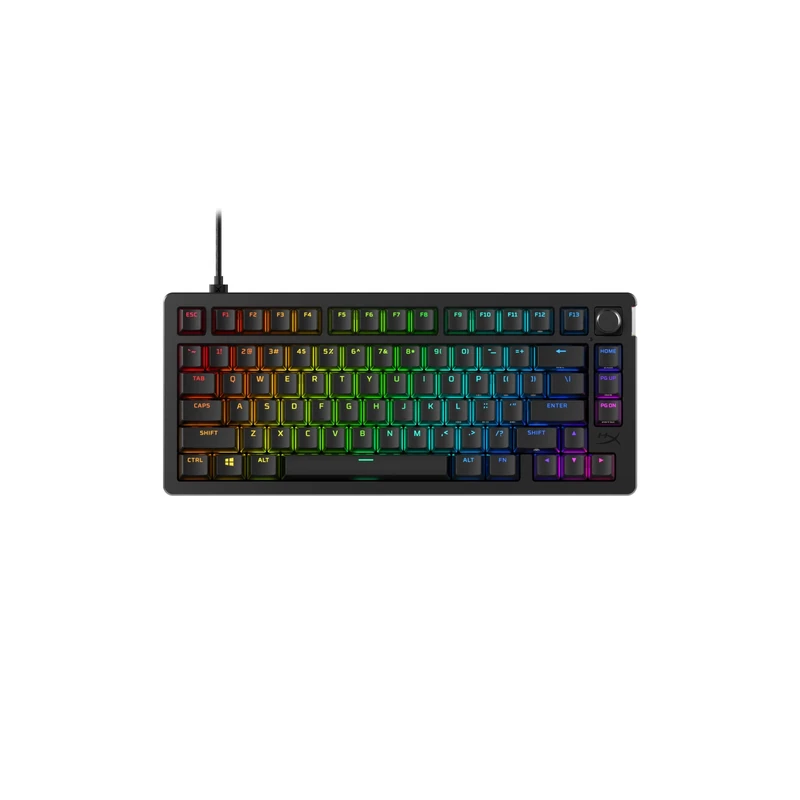 HyperX Alloy Rise 75 – Mechanical Gaming Keyboard, Red Switches, Hot Swap, 75% Format, Interchangeable Magnetic Case, Black (QWERTY Español)