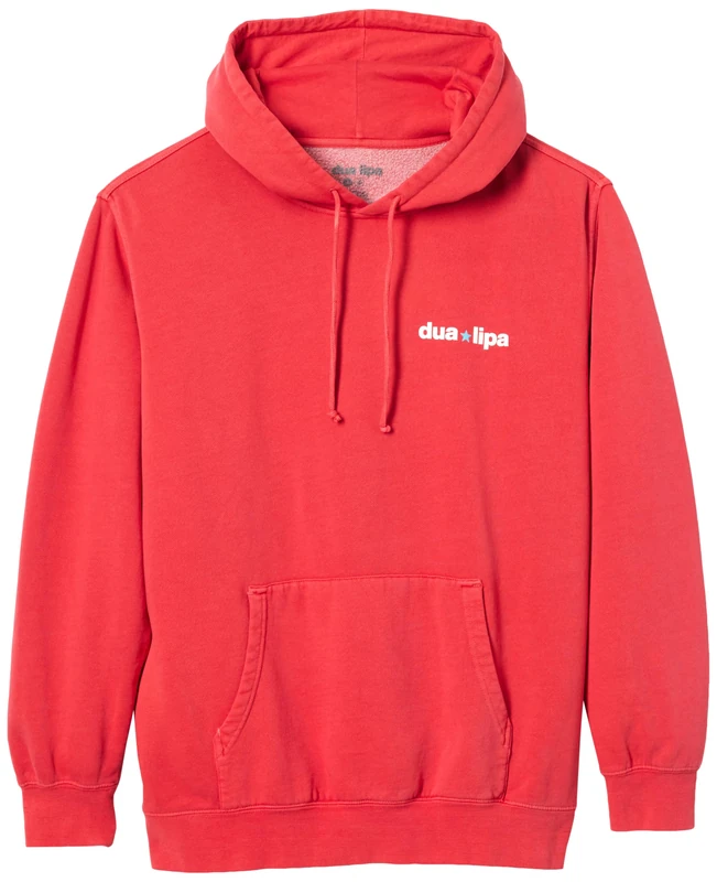 Dua Lipa Official Merch Radical Optimism Tracklist Hoodie, Red - Image 1