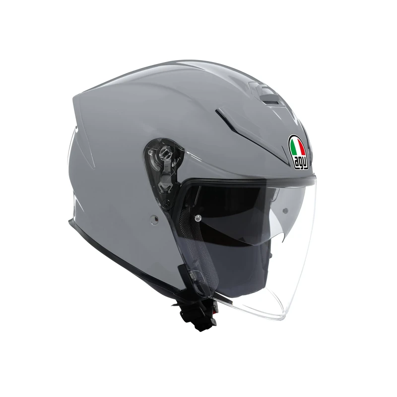 AGV - K5 JET EVO E2206, Jet Unisex Motorbike Helmet, Carbon and Glass Fibre Open Face Motorcycle Helmet, with Scratch Resistant and Anti-UV Visor, Nardo Grey, XXL