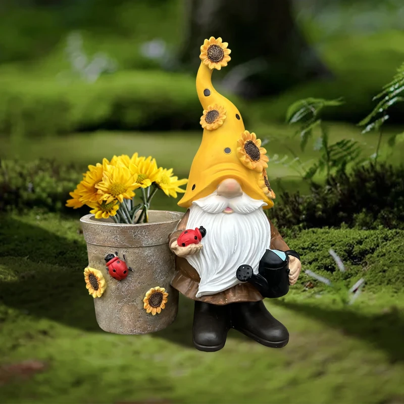 Köhko Versatile Garden Gnome Flower Pot with Gnome Design - Perfect Embellishment for Your Garden and Home, Also Ideal for Spring and Summer Home Decoration