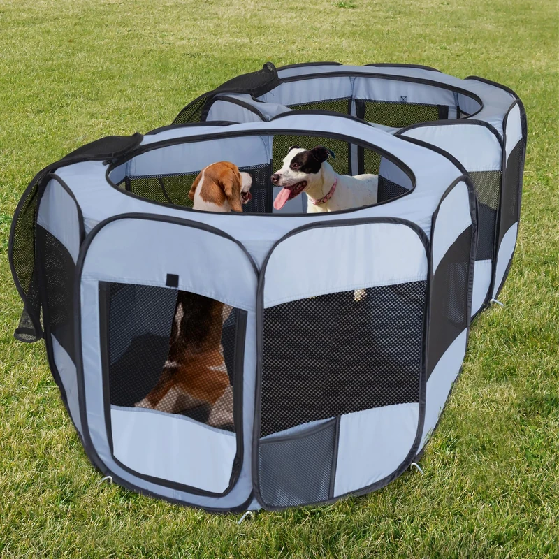 2-in-1 XLarge Pop Up Dog Playpen, 72" Cat Puppy Pet Playpen, Indoor Outdoor Cats Enclosed, Cat Tent Crate Cage Kennel, Portable Playpen for Kitten and Small Animals(No Divider, Unified Space)
