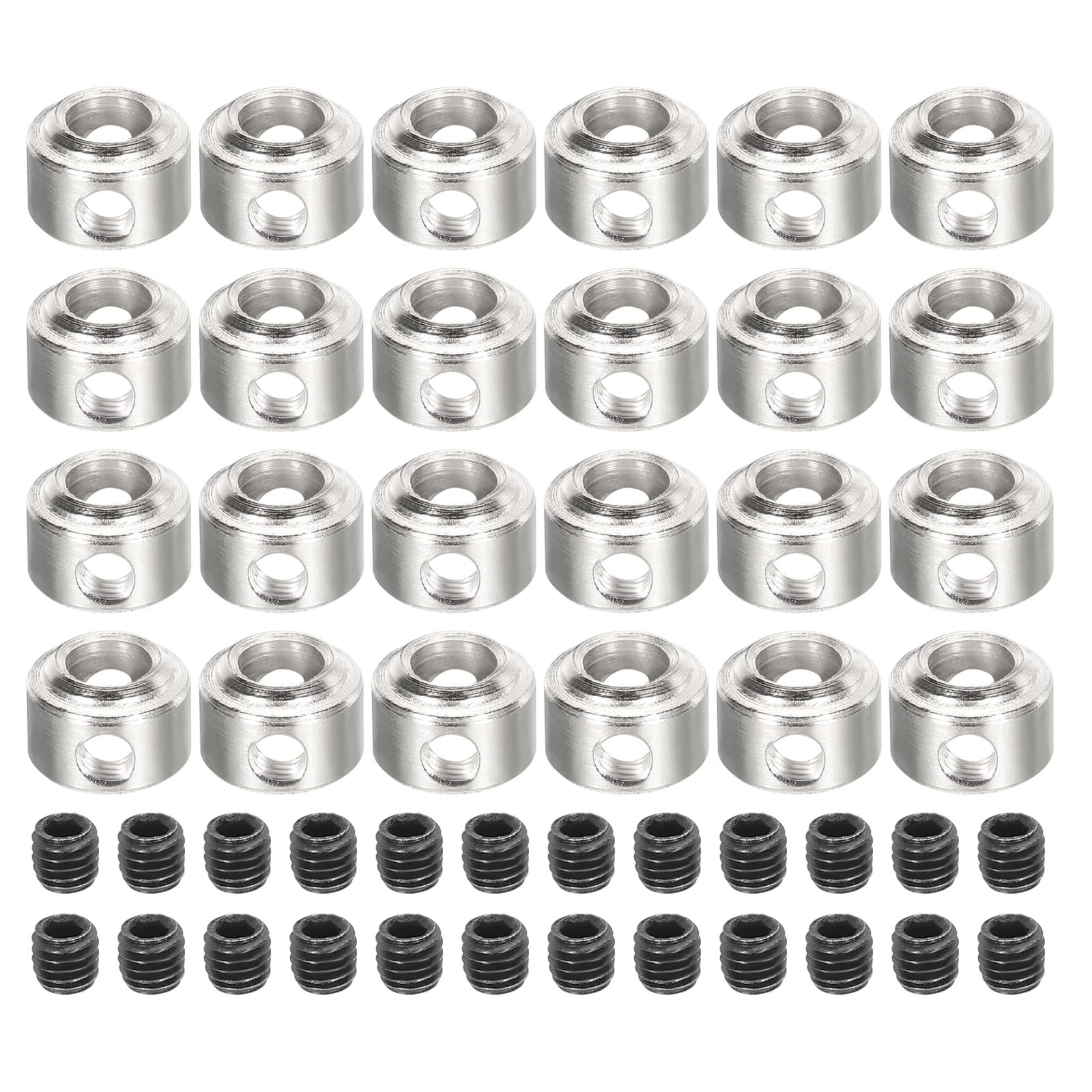 sourcing map 25Pcs RC Airplane Landing Gear Stopper 304 Stainless Steel 4.1mm(0.16") Plane Wheel Collar for RC Airplane Model Remote Aircraft