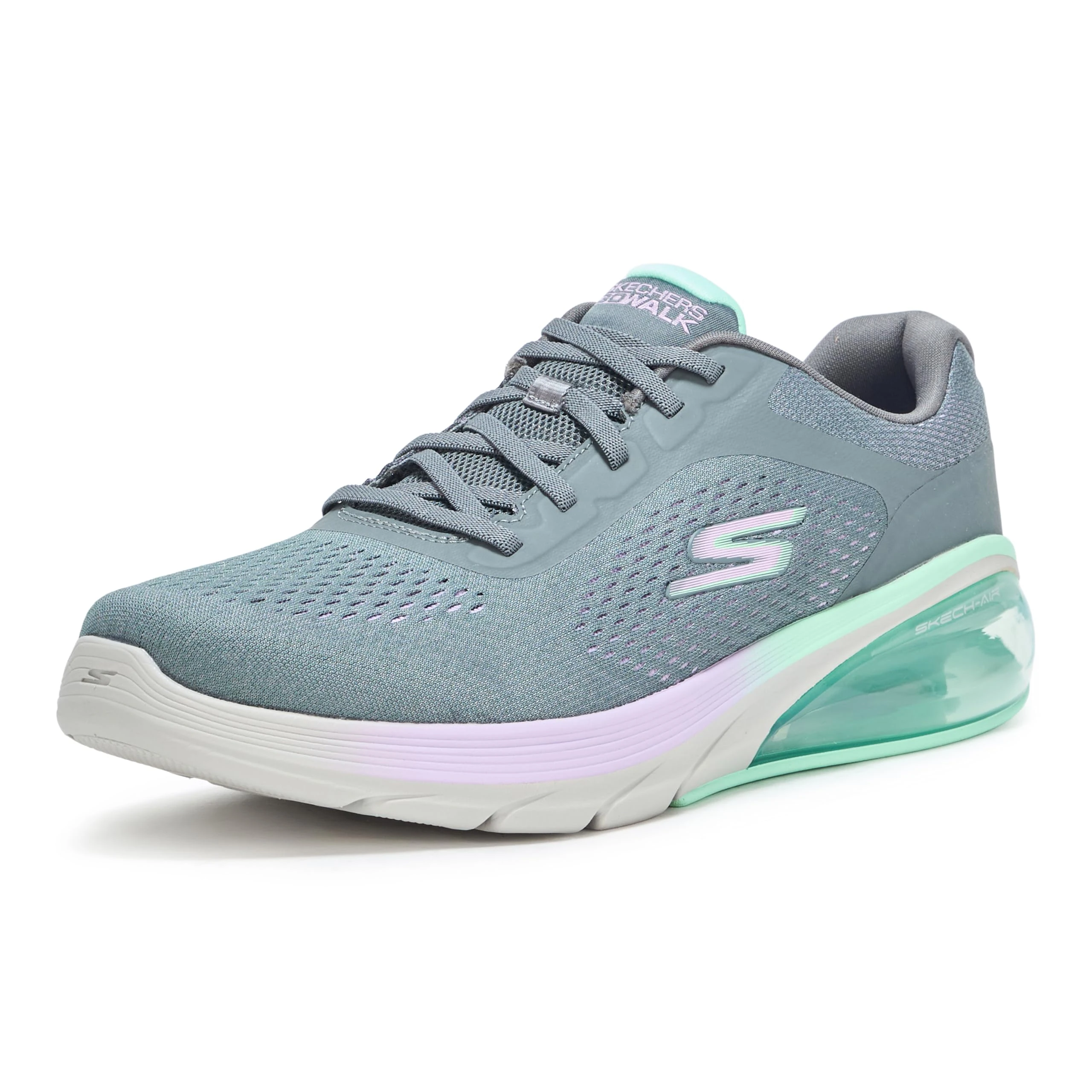 Skechers Women's Go Walk Air 3.0 Sneaker, Gray/Multi, 4.5 UK