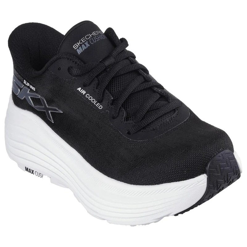 Skechers Womens Max Cushioning Endeavour Hallandale Hands Free Slip-ins, Black/White, 8 UK