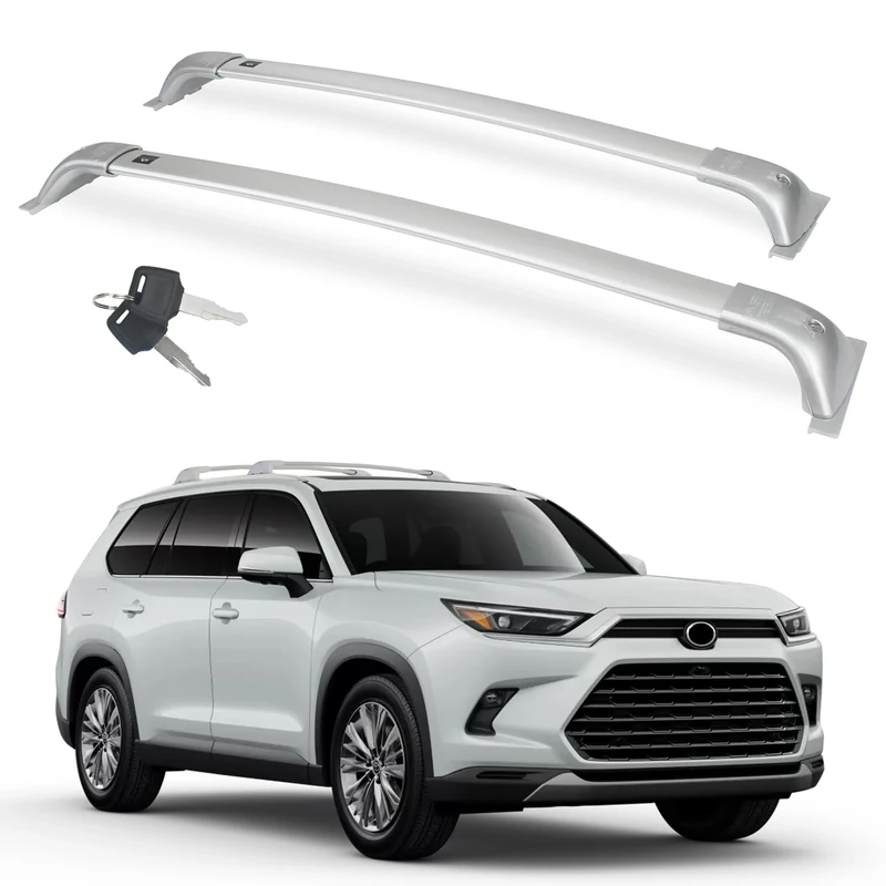 Silver Heavy Duty Locakble Roof Rack Crossbar Compatible for Grand Highlander All Grades