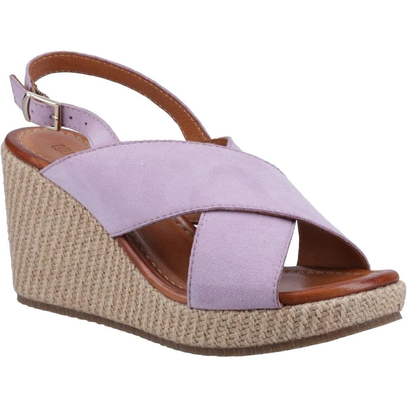 Hush Puppies Female Perrie Wedge Sandal, Lilac, 6