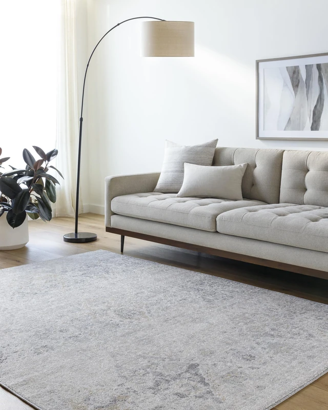 Livabliss Sicily Vintage – Area Carpet 120x170 cm for Living Room, Bedroom – Scandi Neutral Boho Style with Traditional Pattern, Natural Easy Care Pile, Large Carpet in Grey, Amber, Blue and Beige