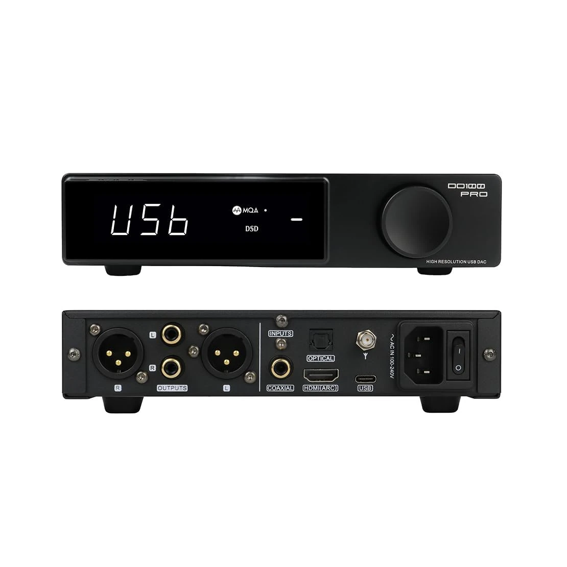 SMSL DO100 Pro 2*ES9039Q2M DAC, XMOS XU316 PCM768kHz DSD512 USB DAC, USB/Optical/Coaxial/Bluetooth 5.1/HDMI ARC DAC, RCA/XLR Balanced DAC, Home Audio DAC Support MQA/PS5/Switch with Remote Control