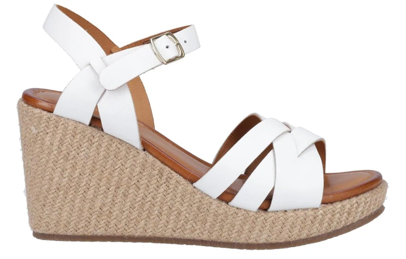 Hush Puppies Women's Phoebe Wedge Sandal, White, 8 UK