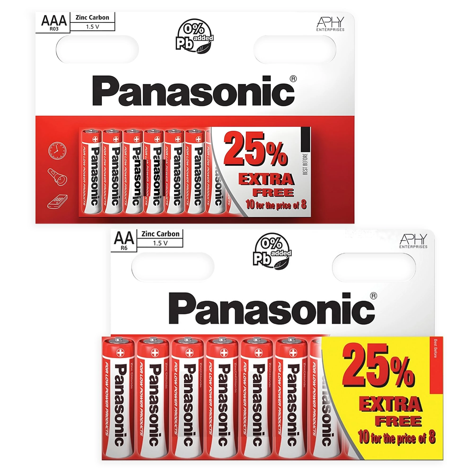 AA and AAA Batteries, Battery Pack, Zinc Carbon Special Power Battery, 10 Count per pack (Pack of 2)