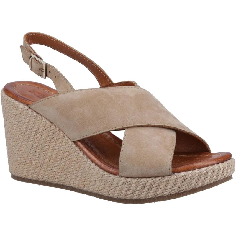 Hush Puppies Female Perrie Wedge Sandal, Taupe, 7