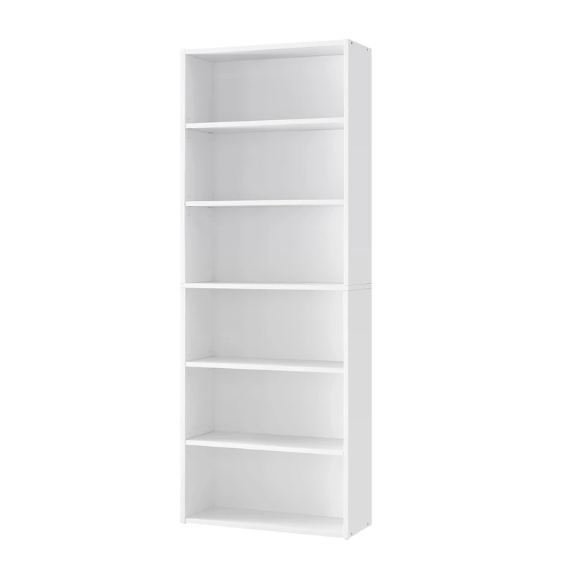 VASAGLE Bookshelf, 6-Tier Bookcase, Storage Shelving Unit, Display Shelf with Open Compartments, Adjustable Storage Shelves, for Living Room, Home Office, Bedroom, Cloud White LBC166T14