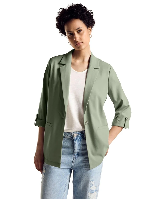 Street One Women's A212174 Longblazer, Soft Moss Green, 20
