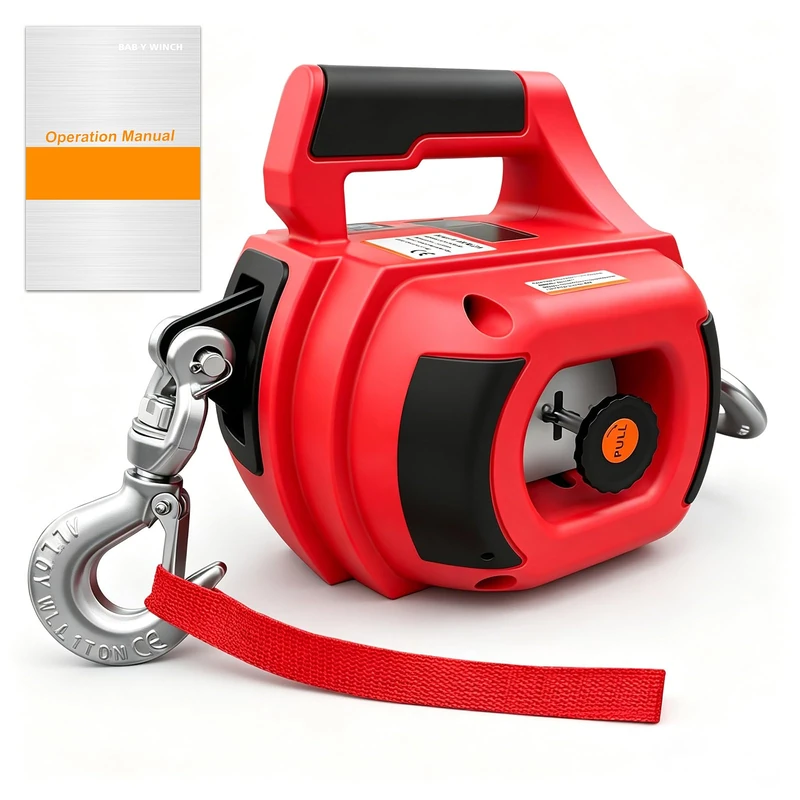 SENKEYFE Drill Powered Portable Winch 1000LBS, Drill Winch with 40FT Alloy Steel Wire Rope, Portable Drill Winch, Portable Handheld Drill Winch for Dragging Handling Trailer - Image 1