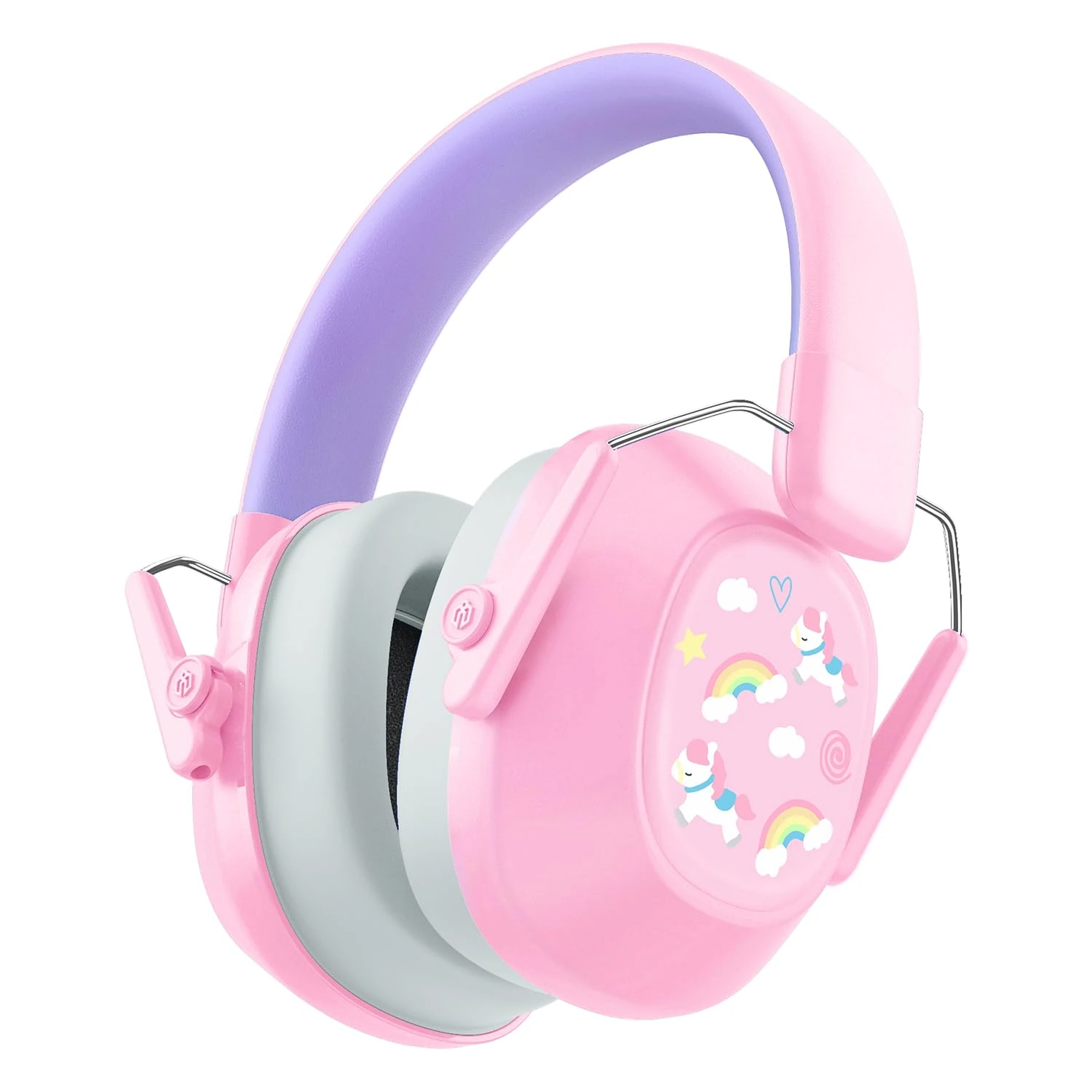 iClever Ear Defenders Children, SNR 29dB Safety Noise Reduction Ear Protectors Autism & Concentration Aid, Noise Cancelling Headphones for Kids, Kids Ear Defenders for Fireworks, Concerts, Pink&purple