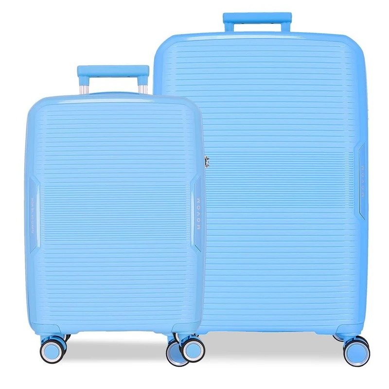 Movom Inari Luggage Set Blue 55/68 cm Rigid Polypropylene TSA Closure 113L 6.5 kg 4 Wheels Double Hand Luggage, Blue, Suitcase Set