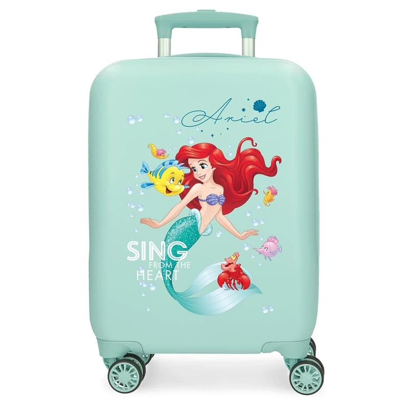 Disney Joumma Princesas Cabin Suitcase Blue 33 x 50 x 20 cm Rigid ABS Side Combination Lock 28.4L 2 kg 4 Double Wheels Luggage Hand Luggage, Blue, Cabin Suitcase