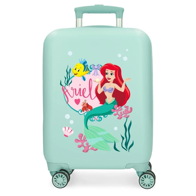 Joumma Disney Princess Celebration Cabin Suitcase Blue 33 x 50 x 20 cm Hard ABS Combination Lock Side 28.4L 2 kg 4 Double Wheels Luggage Hand Luggage, Blue, Cabin Suitcase