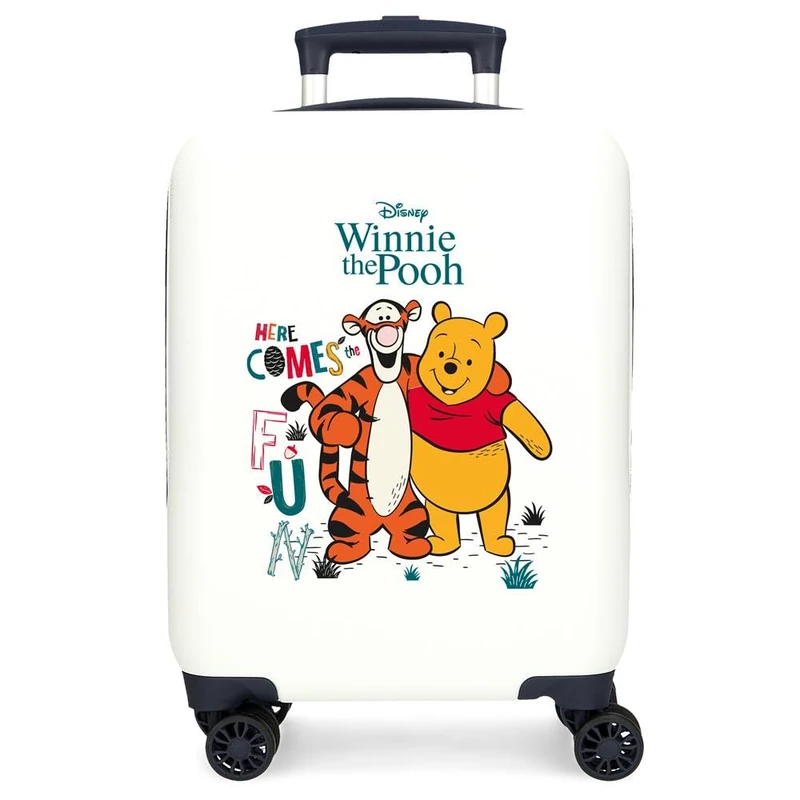 Joumma Disney Winnieh The Pooh Cabin Suitcase White 33 x 50 x 20 cm Rigid ABS Side Combination Lock 28.4L 2 kg 4 Double Wheels Luggage Hand, White, Cabin Suitcase