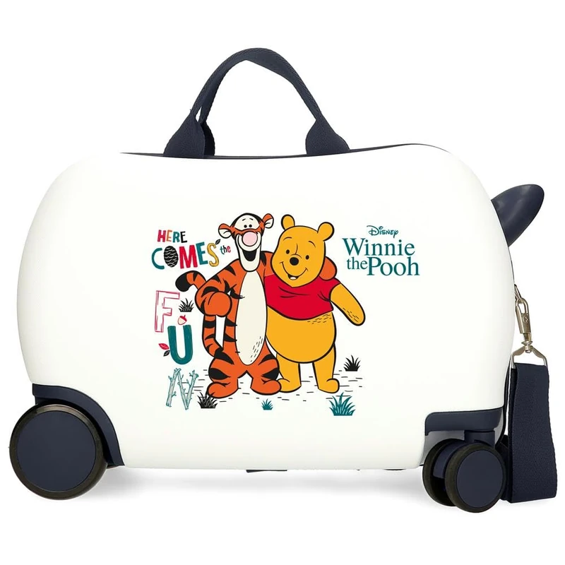 Joumma Disney Winnieh The Pooh Children's Suitcase White 45x31x20cm Hard ABS 24.6L 1.8 kg 4 Wheels Hand Luggage, White, Children's Suitcase