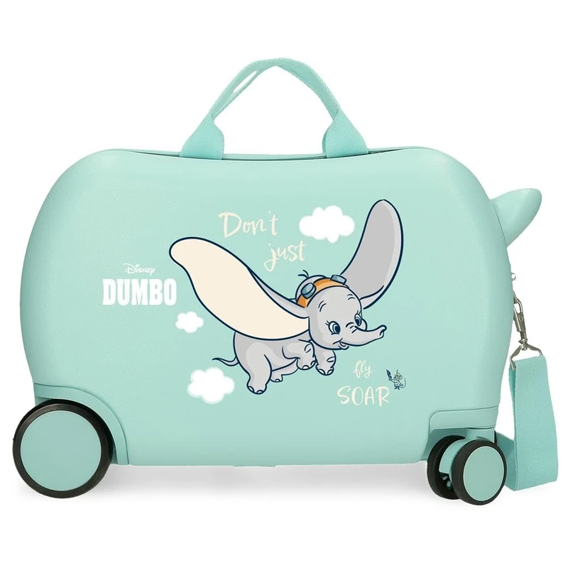 Joumma Disney Dumbo Fly Children's Suitcase Blue 45 x 31 x 20 cm Hard ABS 24.6L 1.8 kg 4 Wheels Hand Luggage, Blue, Children's Suitcase