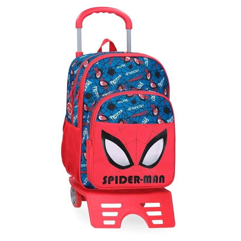Marvel Joumma Spiderman Authentic School Backpack with Trolley Red 30x40x13cm Polyester 15.6L, red, School Backpack with Trolley