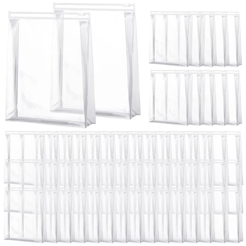 Xuniea 100 Pcs Mini Clear Makeup Bag PVC Small Travel Toiletry Organizer Pouches Bulk Waterproof Transparent Plastic Cosmetic Bag with Zipper for Women Men Travel(5.1'')