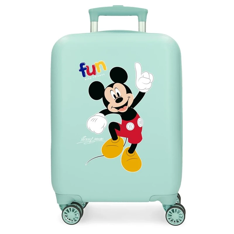 Disney Mickey Fun with Friends 4 Wheel Combination Lock Hand Luggage is Made of ABS which is a Rigid and Lightweight Material., Friends, Valigia da cabina, Cabin Suitcase