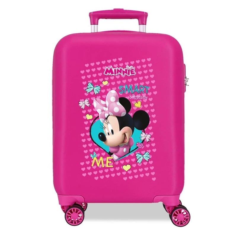 Disney Joumma Enjoy Minnie Cabin Suitcase Pink 33 x 50 x 20 cm Hard ABS Combination Lock Side 28.4L 2 kg 4 Double Wheels Luggage Hand Luggage, Pink, Cabin Suitcase