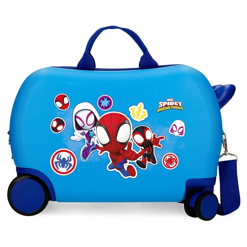 Marvel Spiderman Go Webs go Children's Suitcase Blue Hard ABS Combination Lock Side 4 Wheels Hand Luggage, Blue, 31 cm x 45 cm x 20 cm, Children's Suitcase 20