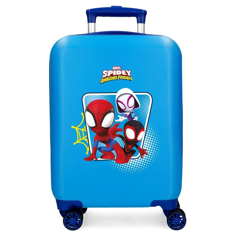 Joumma Marvel Spidey Team Up Cabin Suitcase Blue 33 x 50 x 20 cm Rigid ABS Side Combination Lock 28.4L 2 kg 4 Double Wheels Luggage Hand, Blue, Cabin Suitcase - Image 1
