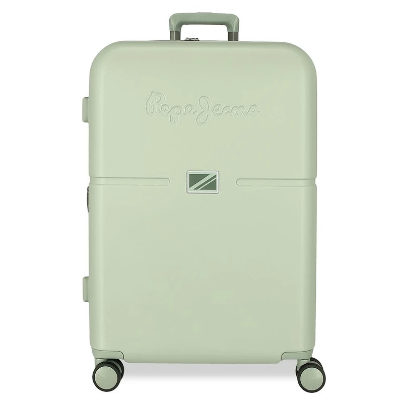 Pepe Jeans Accent Valise cabine, Deux compartments, en polypropylène résistant et léger, 4 pivoting roulettes, serrure à Combinaison latérale, par Joumma Bags, Light Green, 48x70x28 cms, Valise