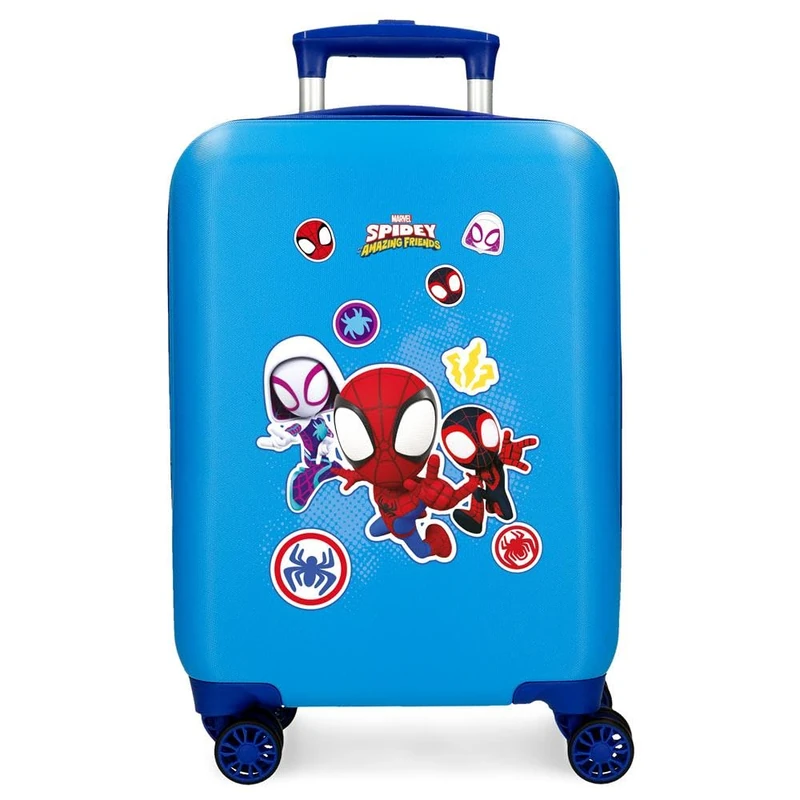 Marvel Spiderman Go Webs go Children's Suitcase Blue Hard ABS Combination Lock Side 4 Wheels Hand Luggage, Blue, Suitcase 50