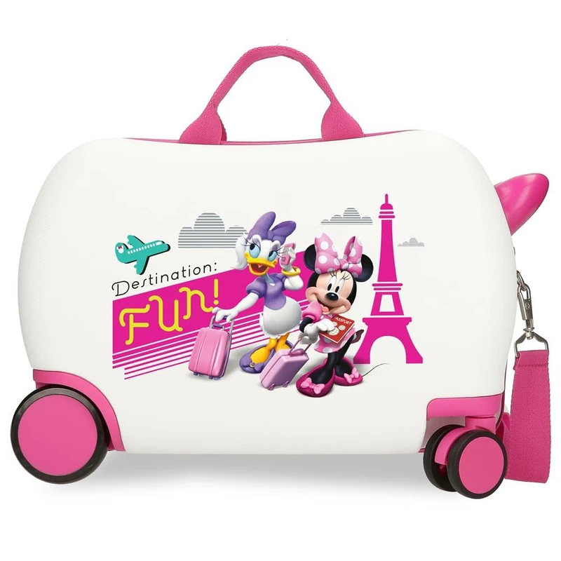 Disney Joumma Minnie & Daisy Paris Children's Suitcase White 45 x 31 x 20 cm Hard ABS 24.6L 1.8 kg 4 Wheels Hand Luggage, White, Children's Suitcase - Image 1